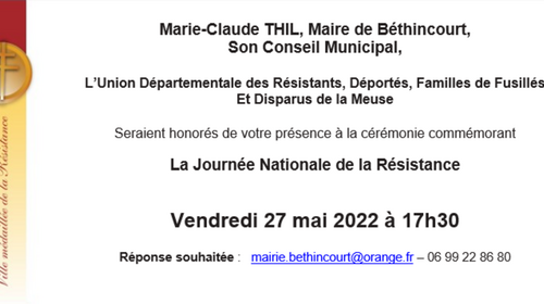 Commémoration de la journée nationale de la résistance le 27 mai 2022